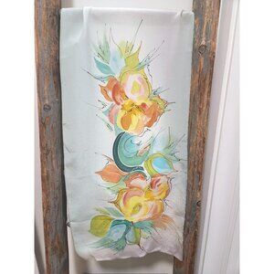 Hand Painted Silk Scarf Pastel with Spring Flower
